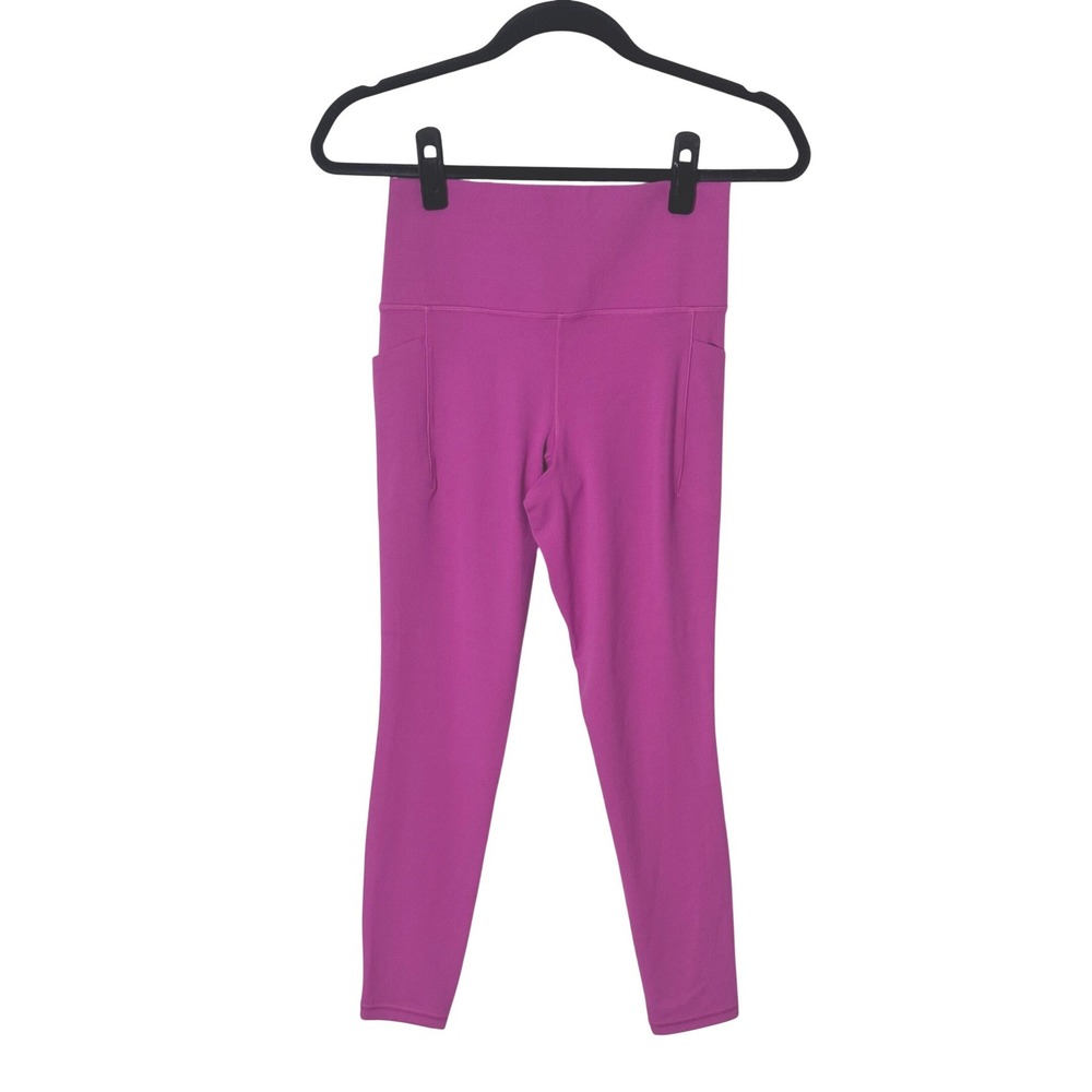 Athleta Salutation Stash Tight Leggings High Rise Pockets Sz S Magenta Purple